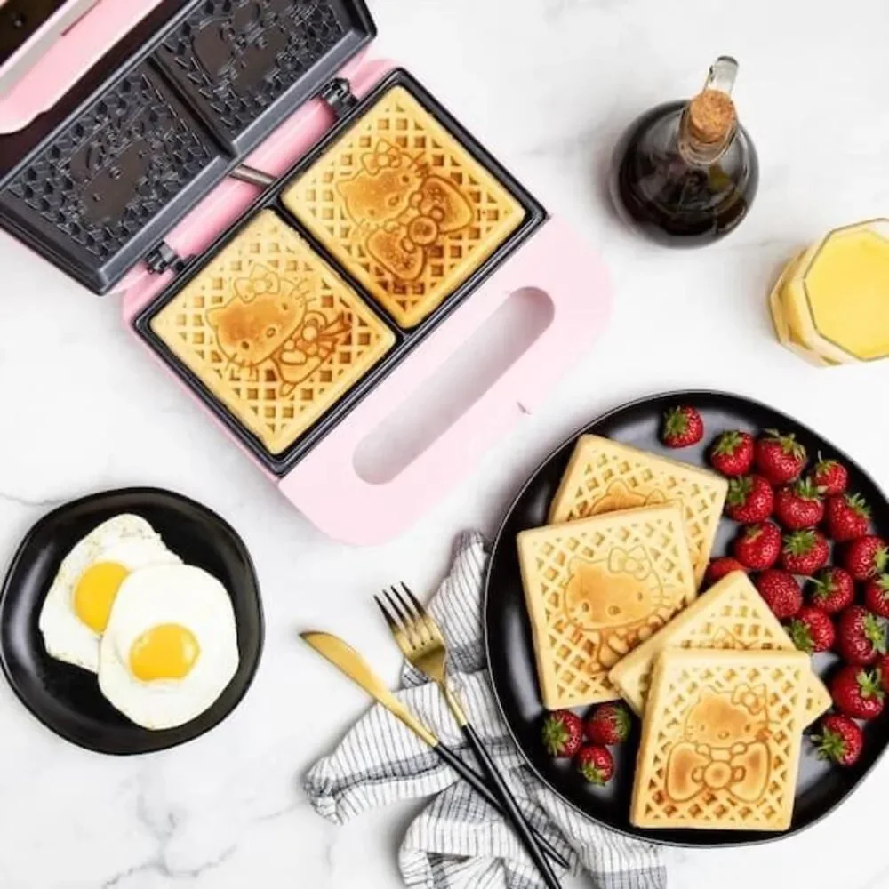 HELLO KITTY Pink Square Waffle Maker